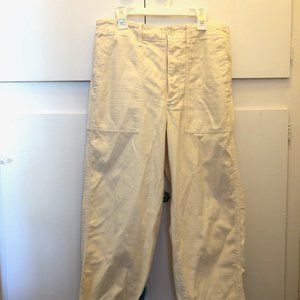 Madewell Lightweight White Pants Button Front